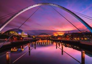 Millennium & Tyne Bridges taken during sunset.
